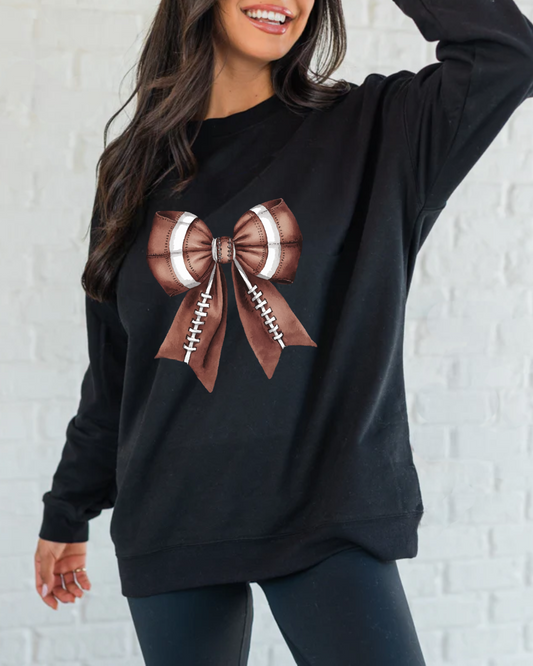 Football Bow Crewneck