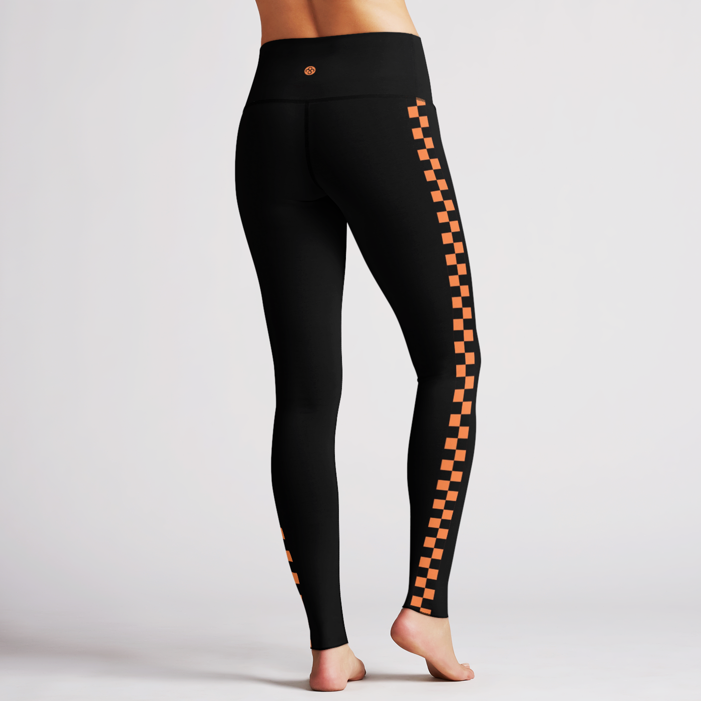 Black Orange Checker Stripe Legging