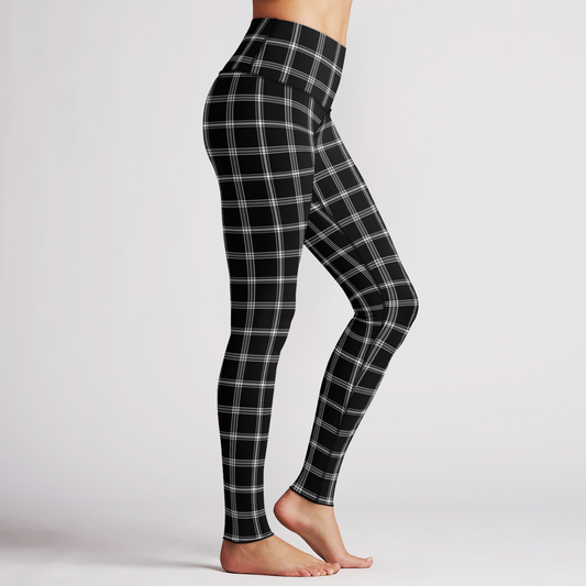 Black and White Plaid Legging