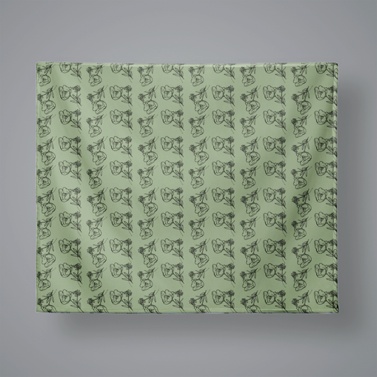 Green Line Floral Blanket