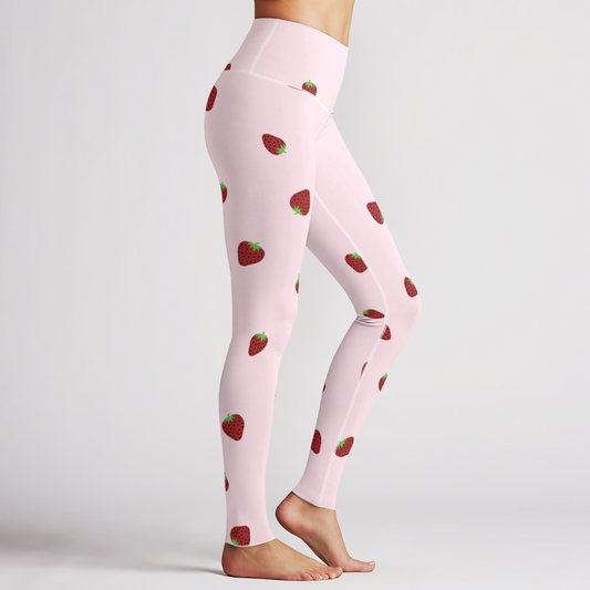 Soft Pink Strawberries Legging