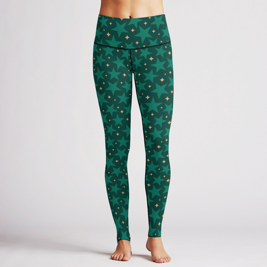 Xmas Stars Green Legging