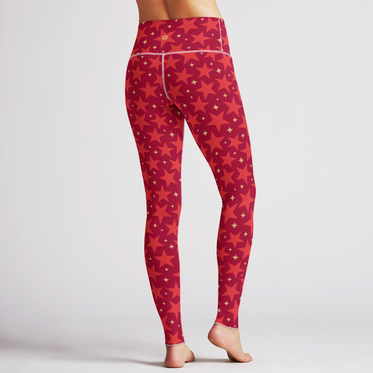 Xmas Stars Red Legging