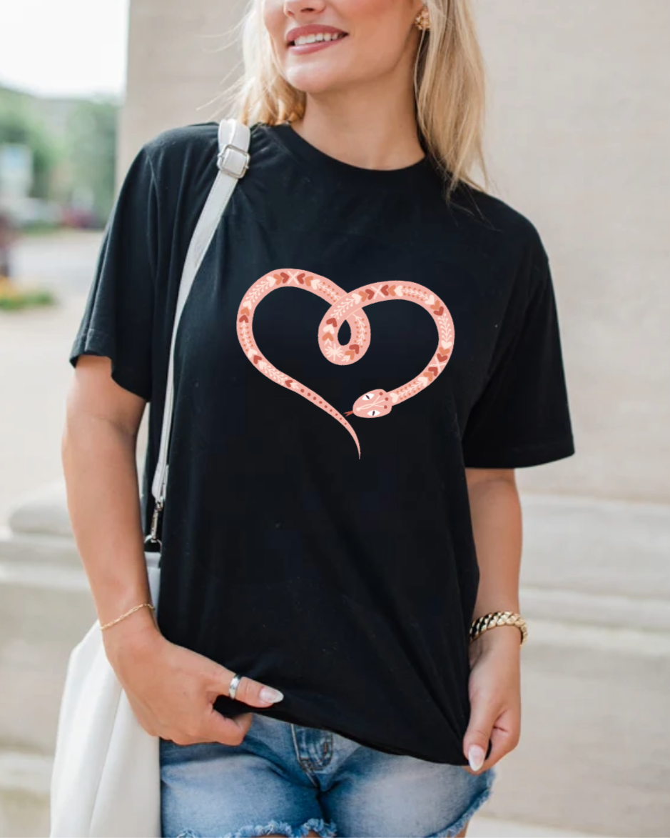 New Year Snake Heart T-Shirt